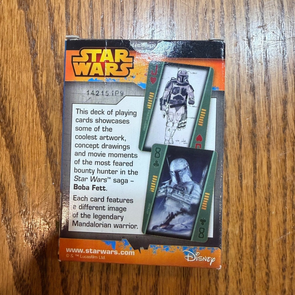 Star Wars Boba Fett Playing Cards Disney Lucasfilm Mandalorian Artwork Deck - Picture 6 of 7